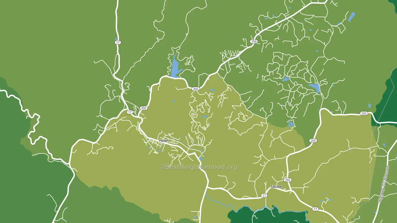 Helen, GA block-group voter-turnout map