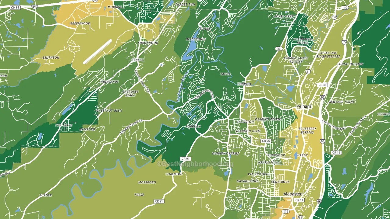 Helena, AL block-group voter-turnout map