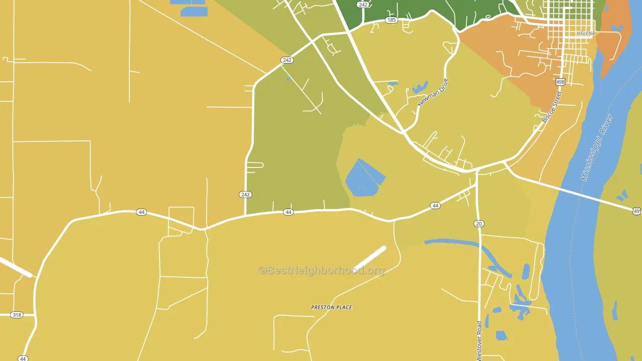 Helena Crossing, AR block-group voter-turnout map