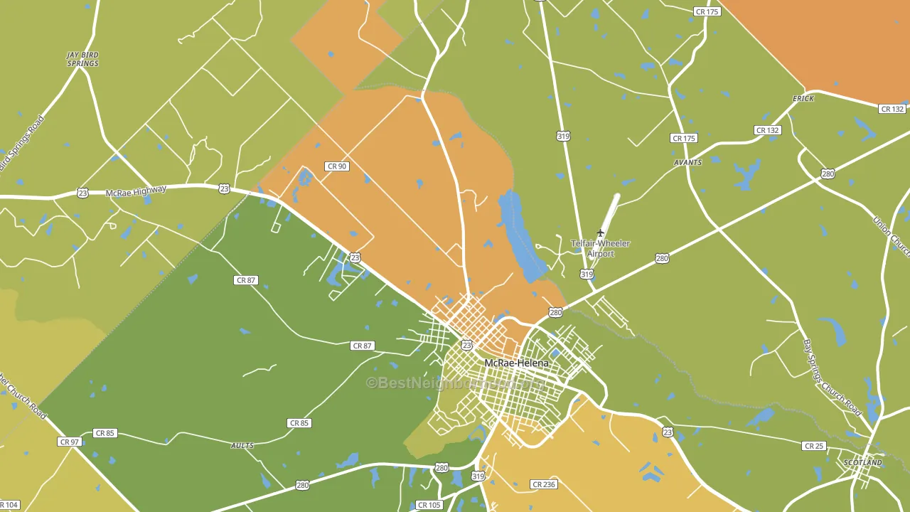 Helena, GA block-group voter-turnout map