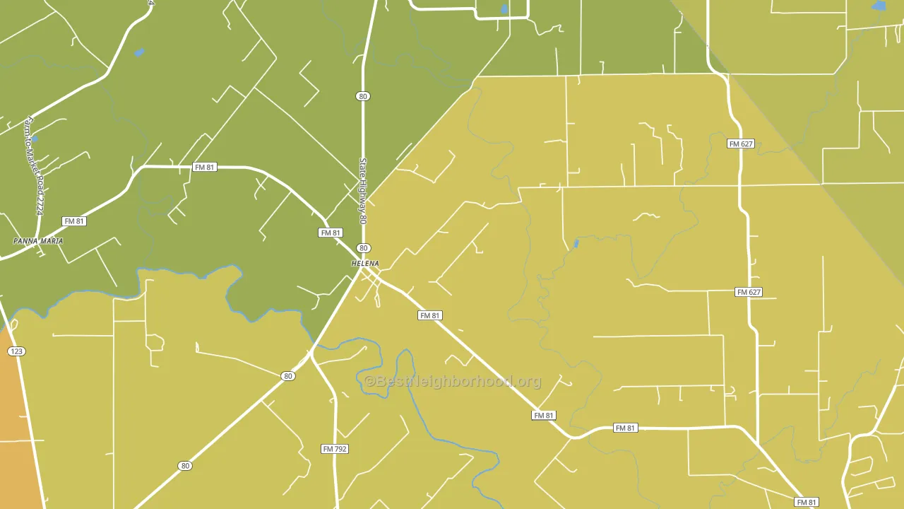 Helena, TX block-group voter-turnout map