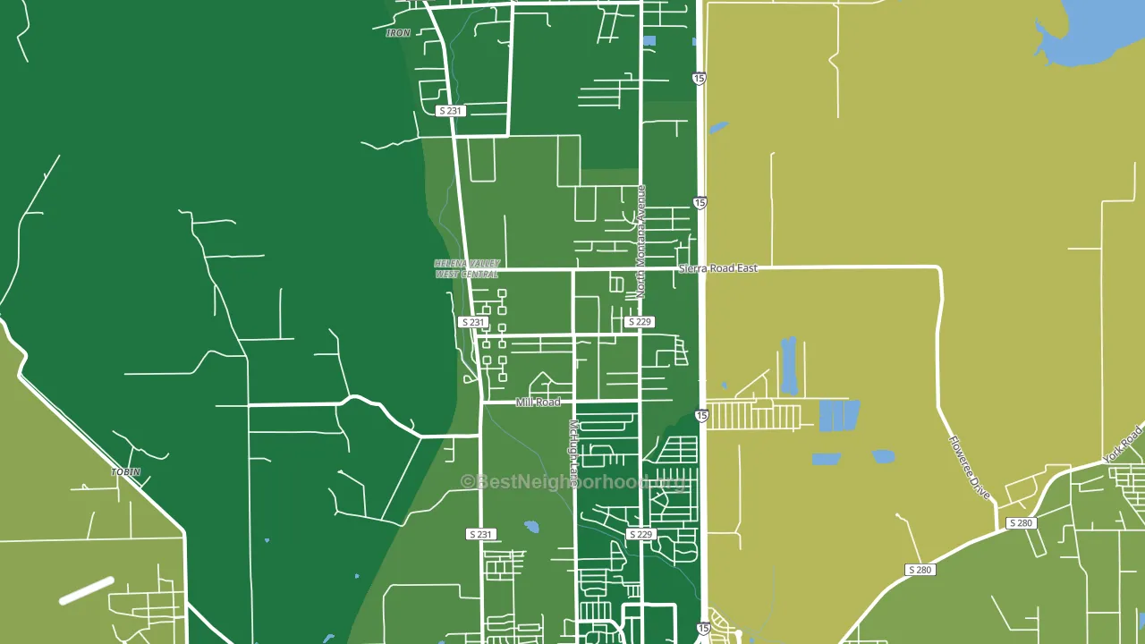 Helena Valley West Central, MT block-group voter-turnout map