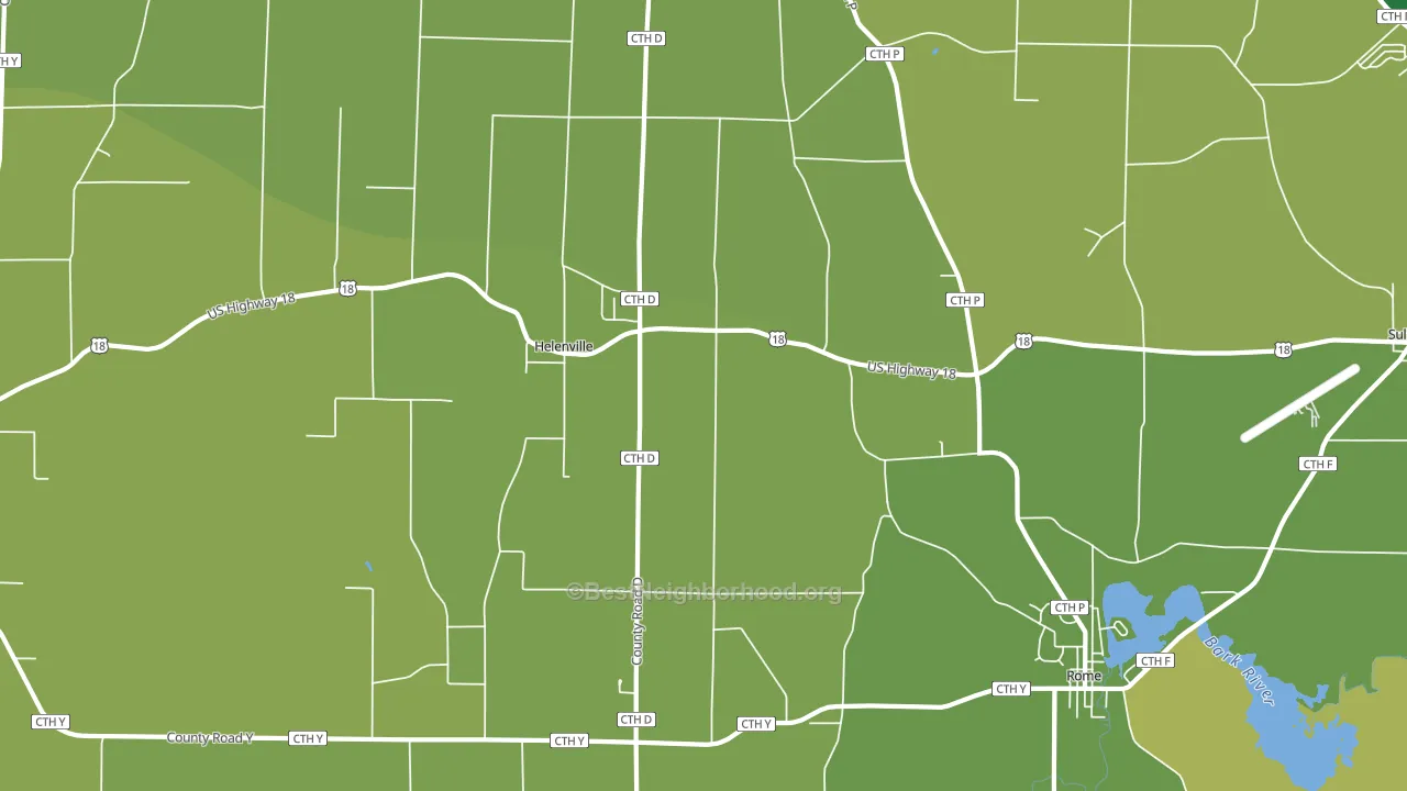 Helenville, WI block-group voter-turnout map