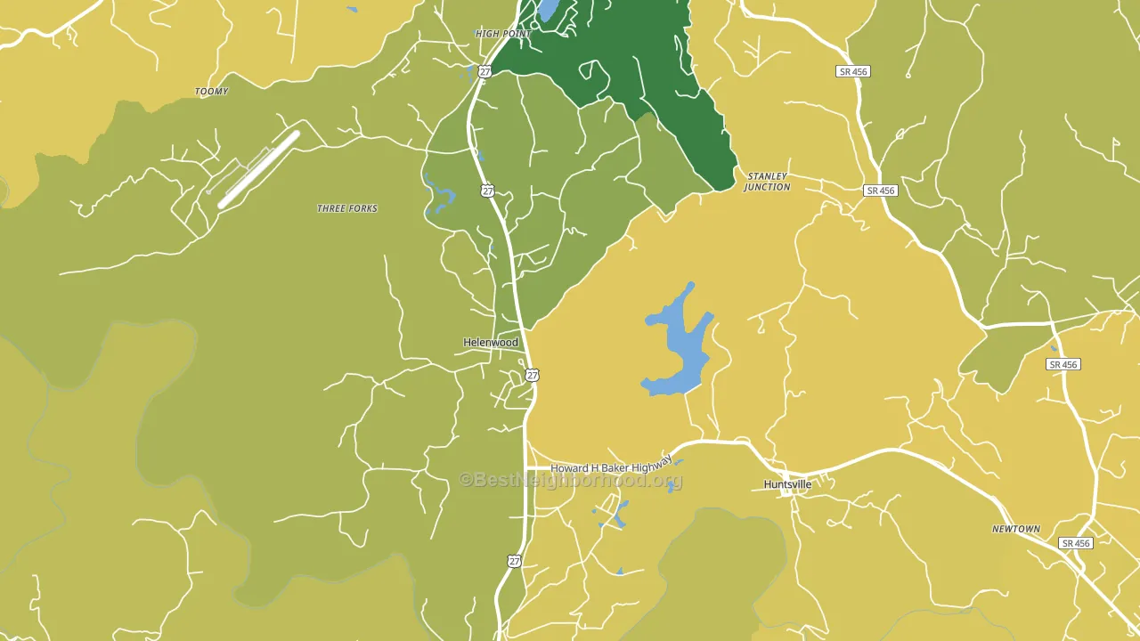 Helenwood, TN block-group voter-turnout map