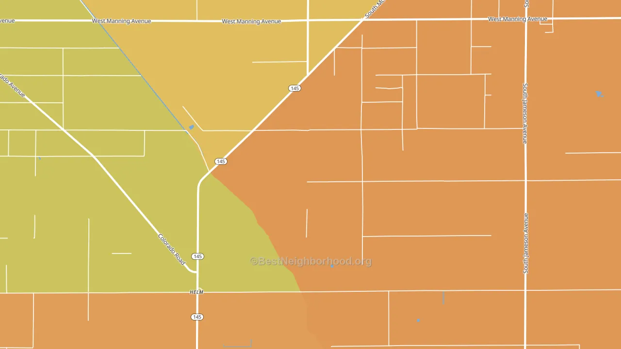 Helm, CA block-group voter-turnout map