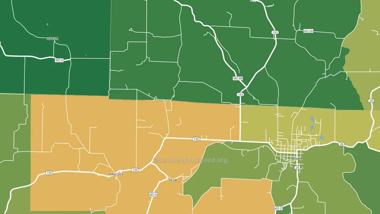 Helm, MO block-group voter-turnout map
