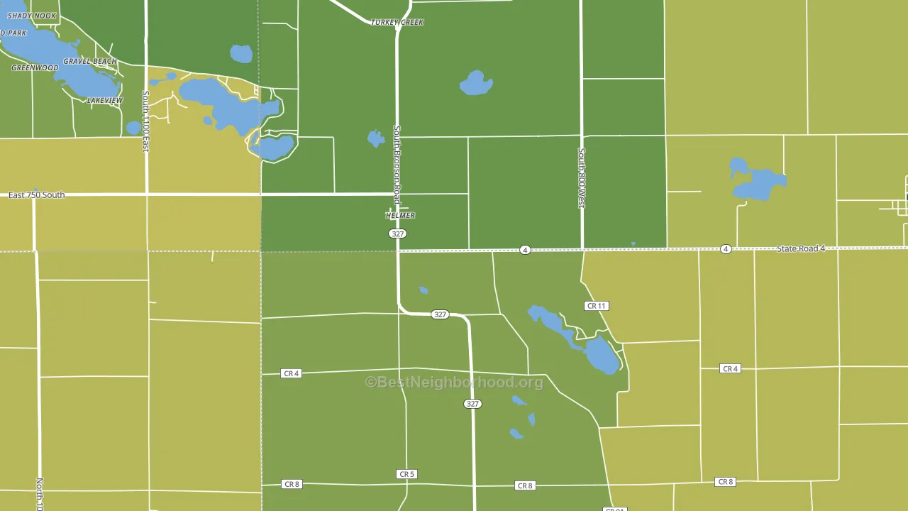 Helmer, IN block-group voter-turnout map