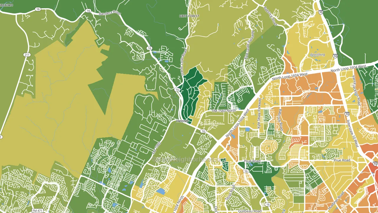 Helotes, TX block-group voter-turnout map