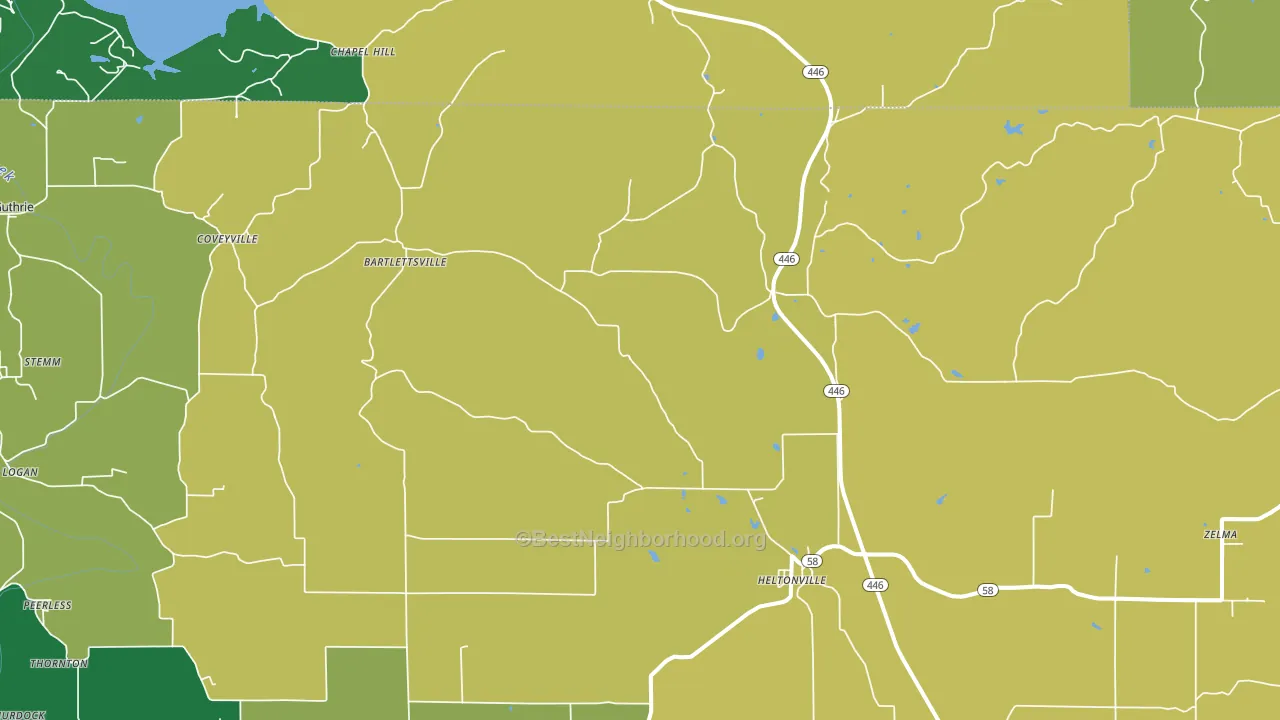 Heltonville, IN block-group voter-turnout map