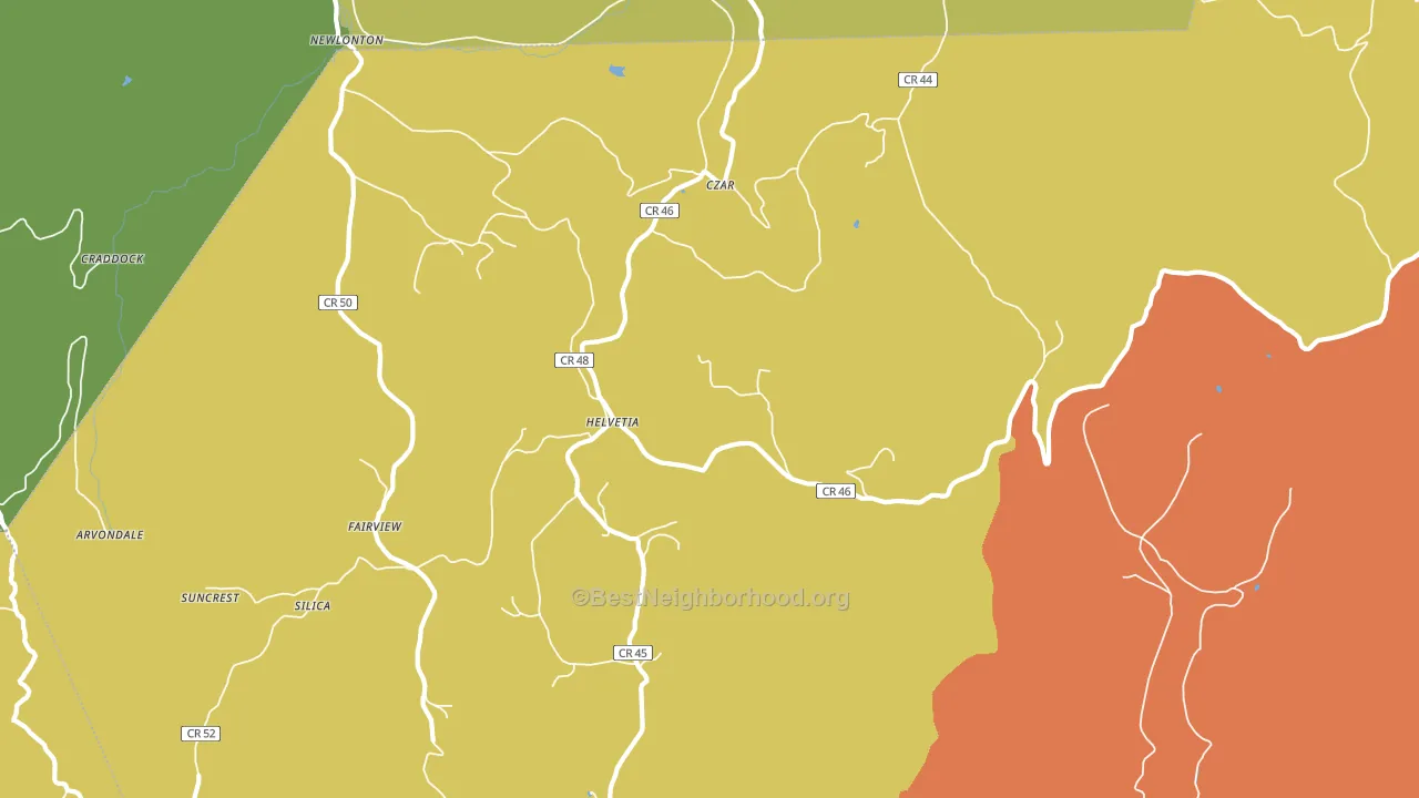 Helvetia, WV block-group voter-turnout map