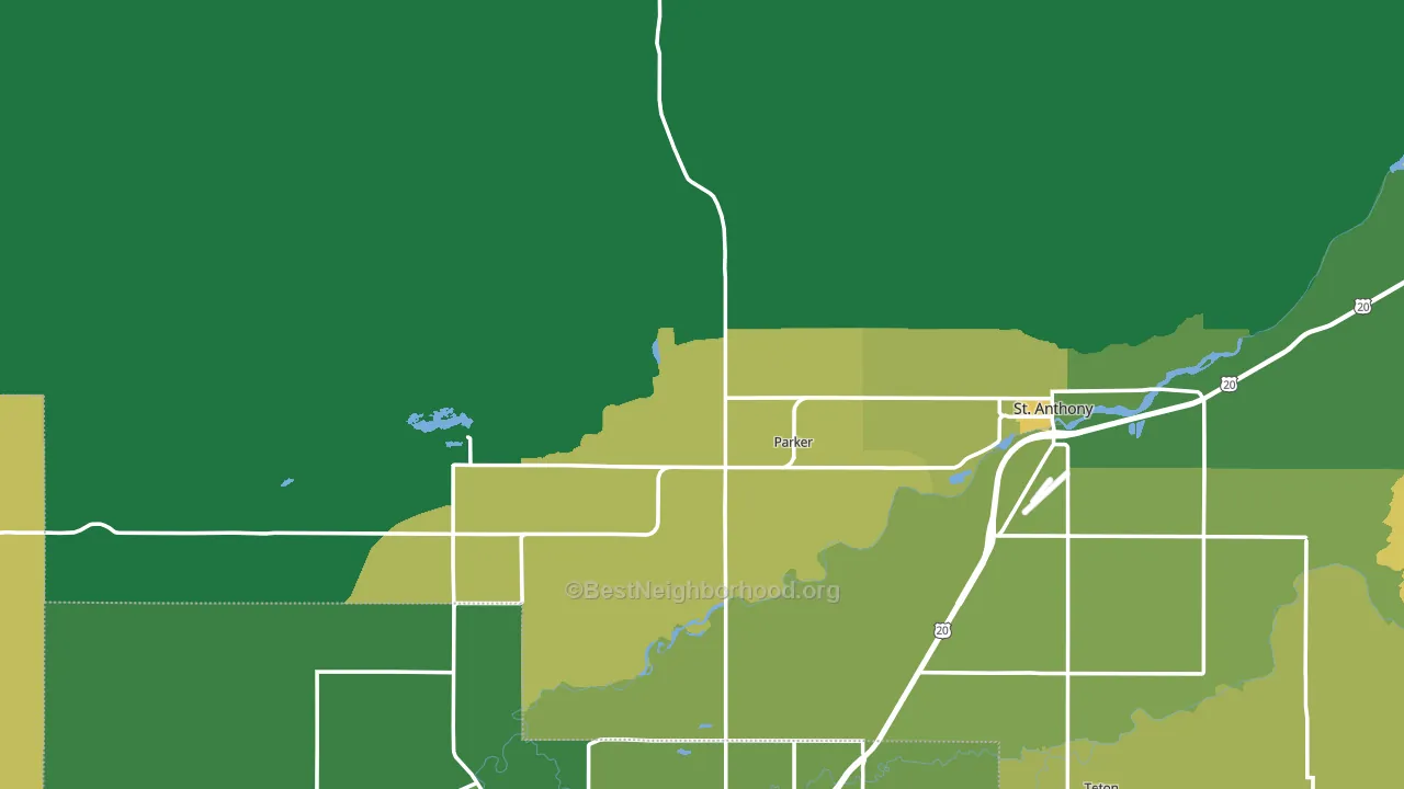 Heman, ID block-group voter-turnout map