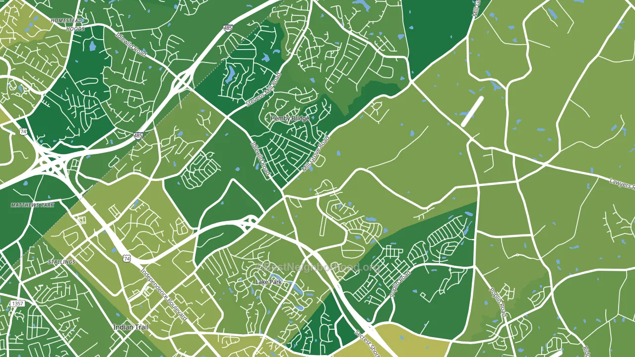 Hemby Bridge, NC block-group voter-turnout map
