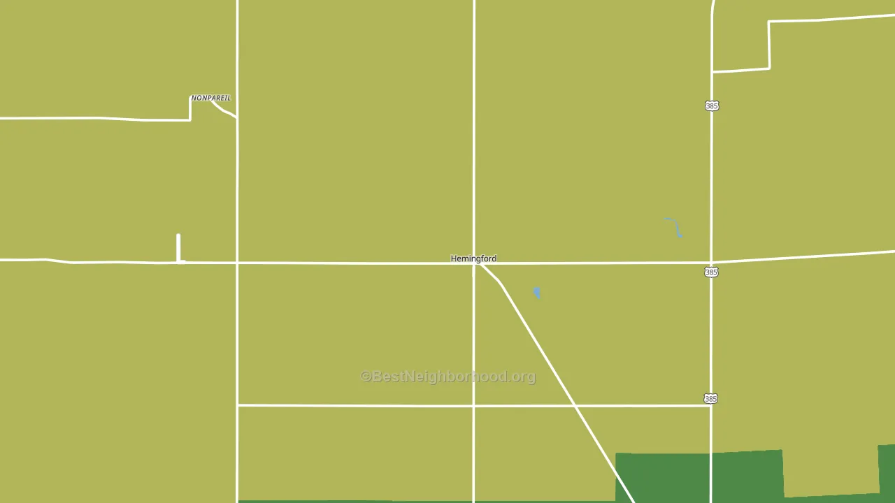 Hemingford, NE block-group voter-turnout map