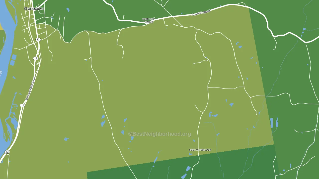 Hemlock Center, NH block-group voter-turnout map