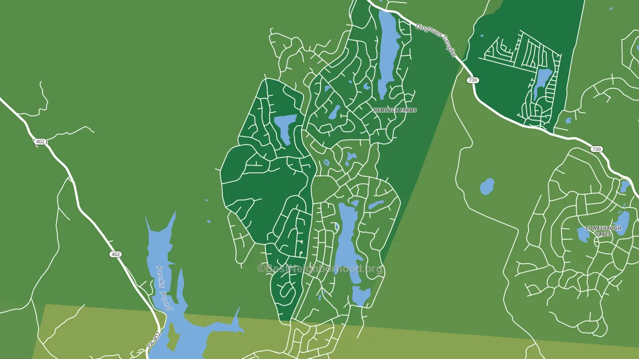 Hemlock Farms, PA block-group voter-turnout map