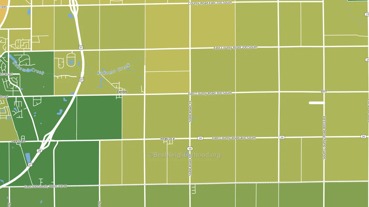 Hemlock, IN block-group voter-turnout map