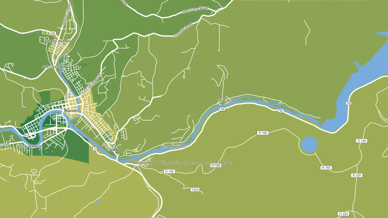 Hemlock, PA block-group voter-turnout map