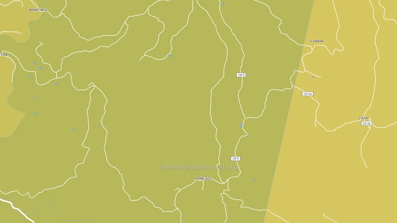 Hemlock, WV block-group voter-turnout map