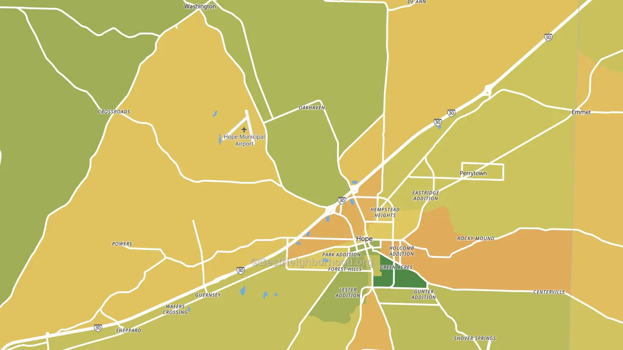 Hempstead County, AR block-group voter-turnout map