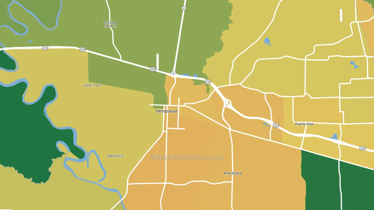 Hempstead, TX block-group voter-turnout map
