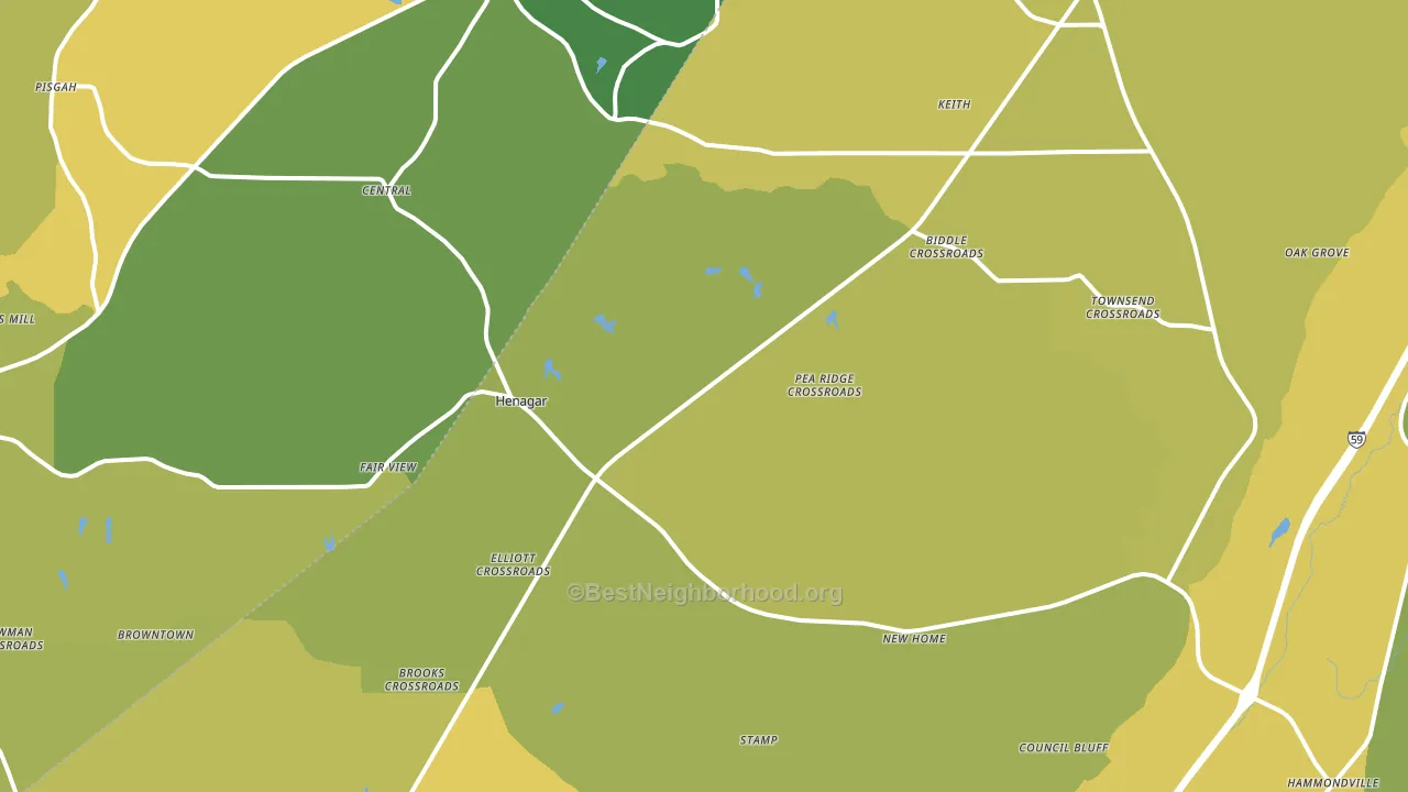 Henagar, AL block-group voter-turnout map