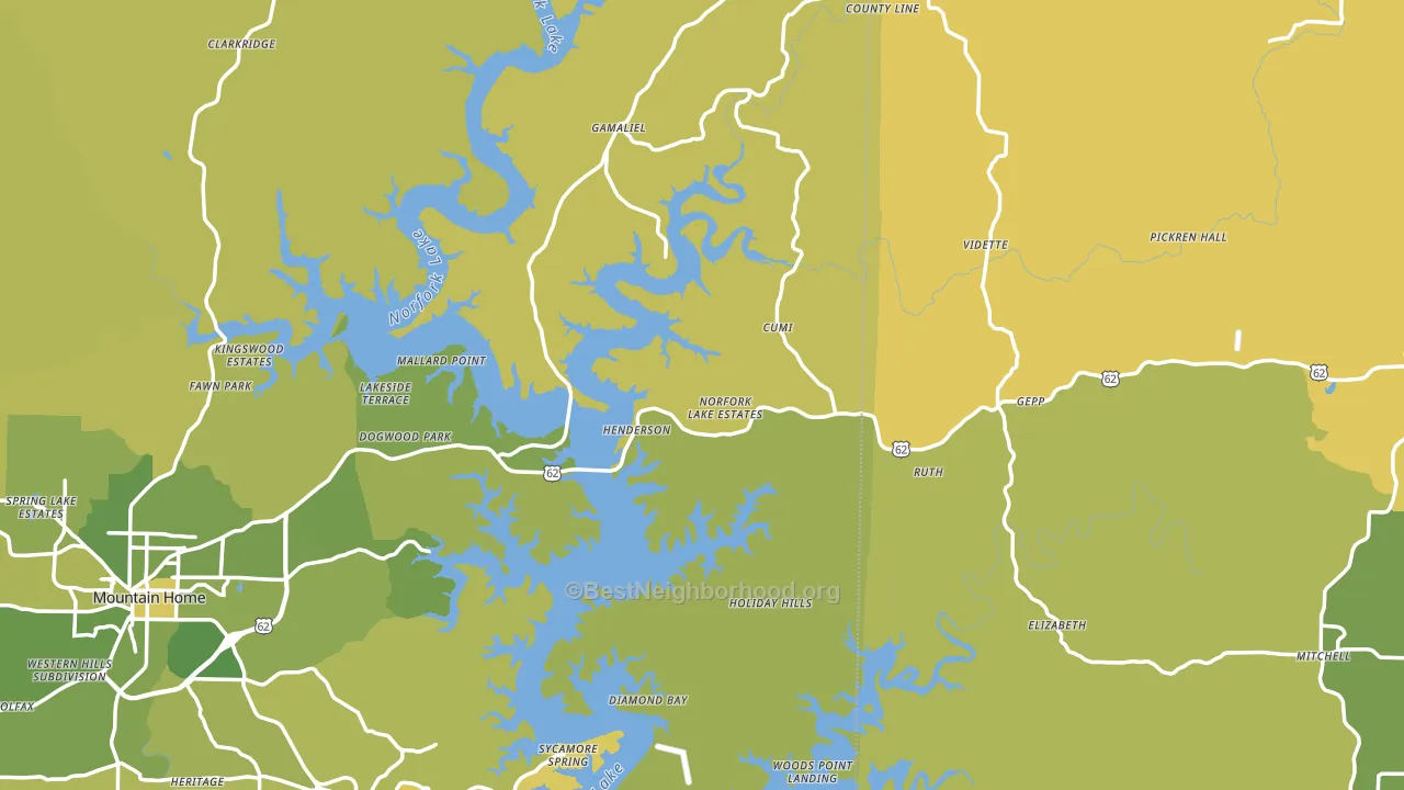 Henderson, AR block-group voter-turnout map