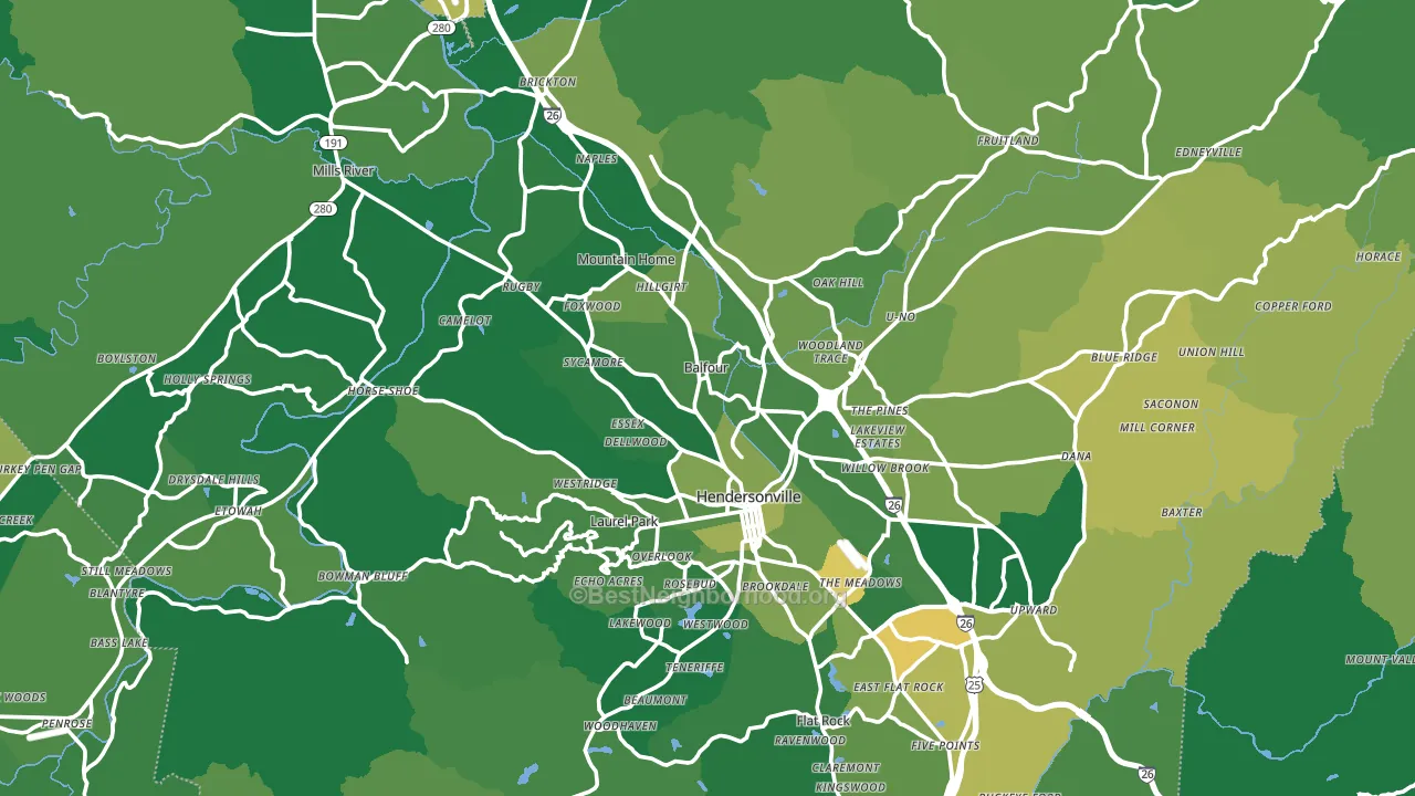 Henderson County, NC block-group voter-turnout map