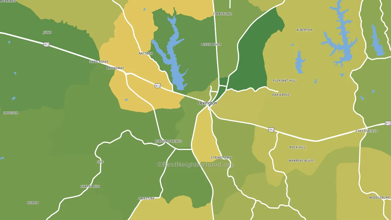 Henderson County, TN block-group voter-turnout map