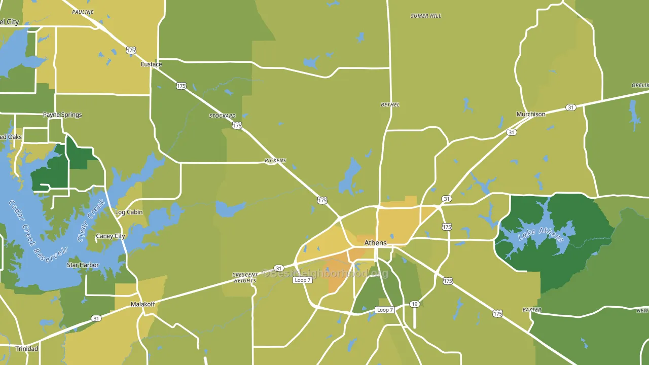 Henderson County, TX block-group voter-turnout map