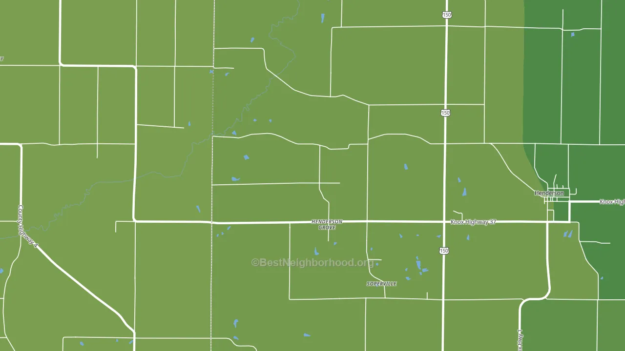Henderson Grove, IL block-group voter-turnout map
