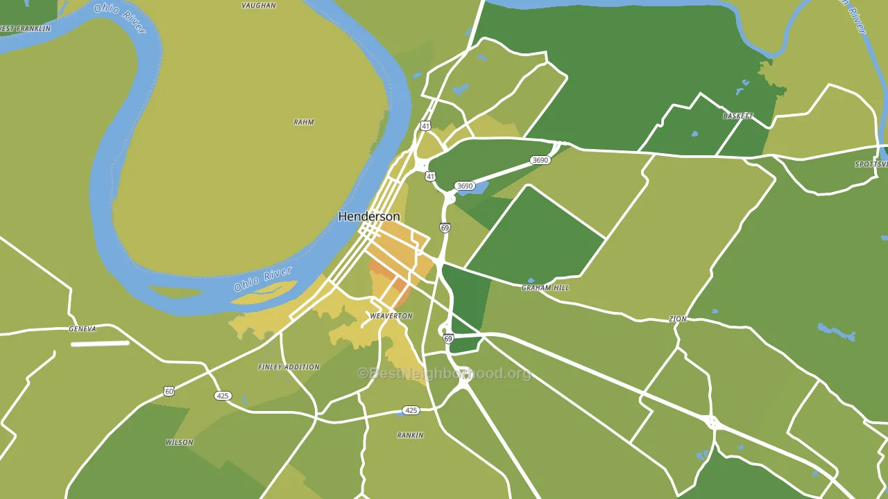 Henderson, KY block-group voter-turnout map