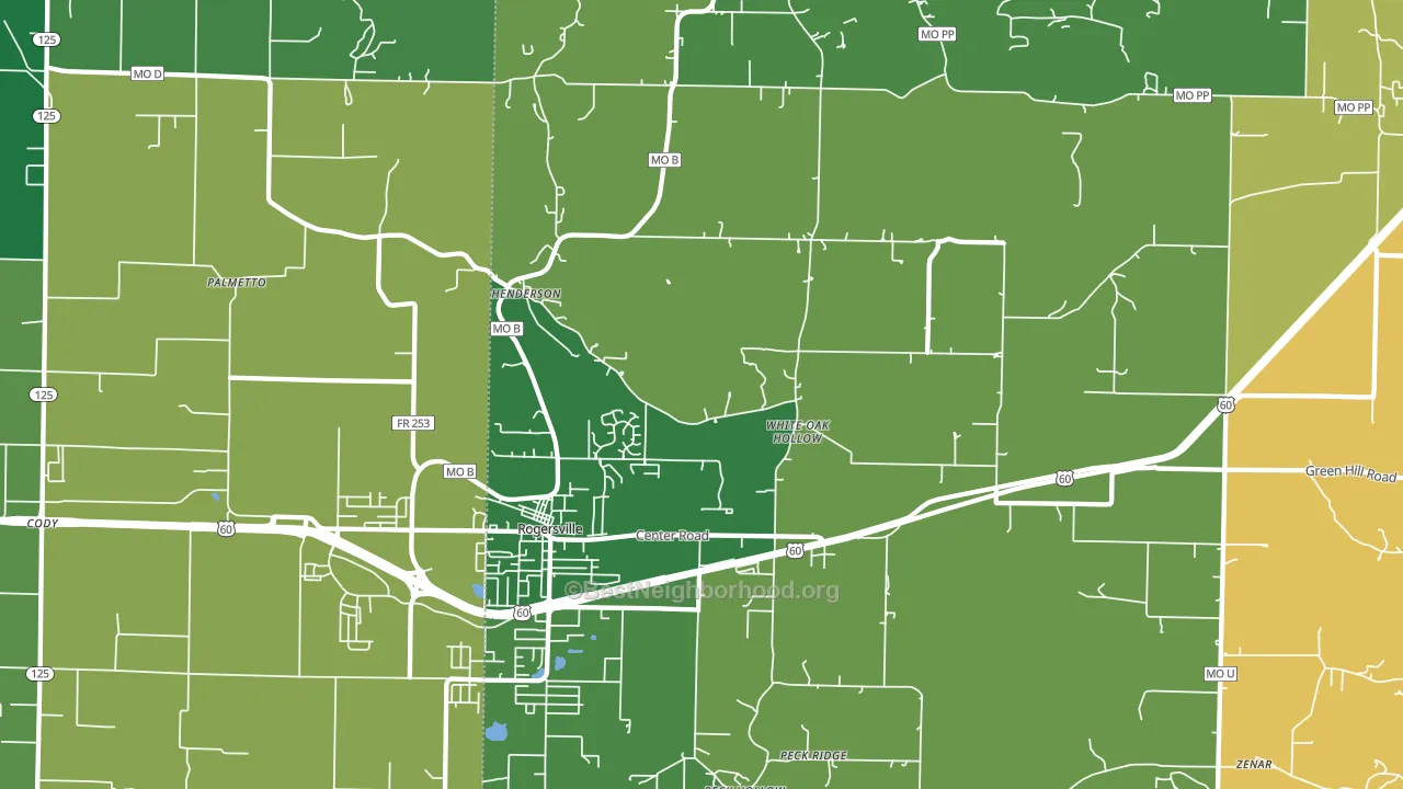 Henderson, MO block-group voter-turnout map