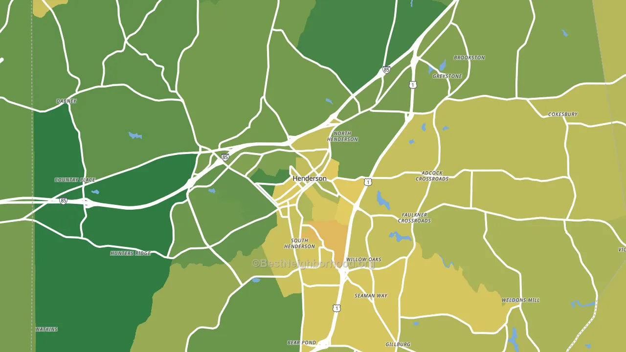 Henderson, NC block-group voter-turnout map