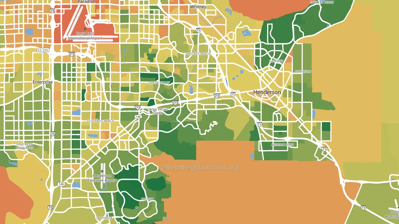 Henderson, NV block-group voter-turnout map