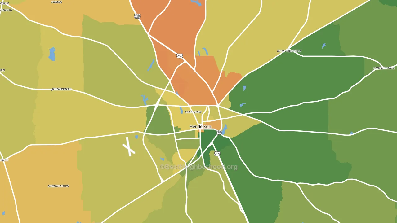 Henderson, TX block-group voter-turnout map