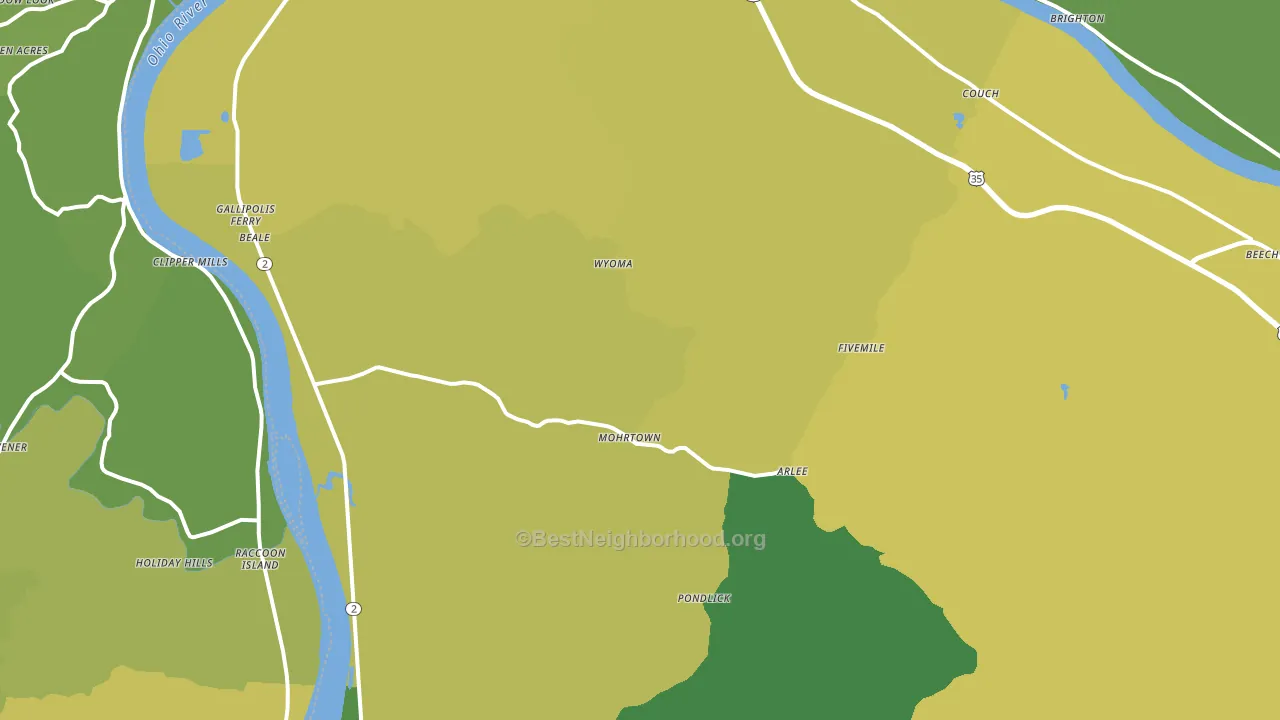 Henderson, WV block-group voter-turnout map