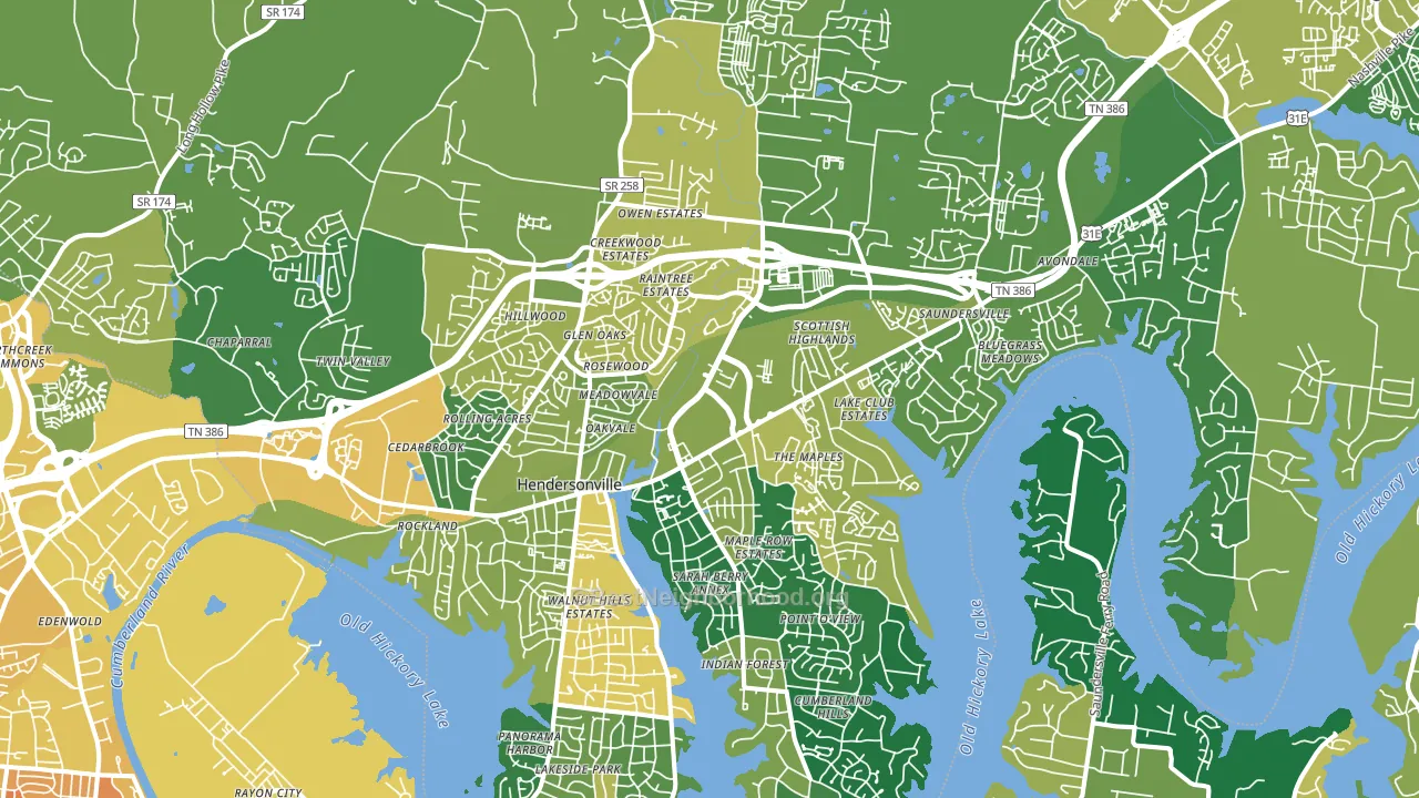 Hendersonville, TN block-group voter-turnout map