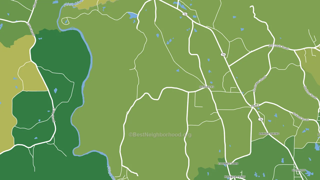 Hendricks, GA block-group voter-turnout map