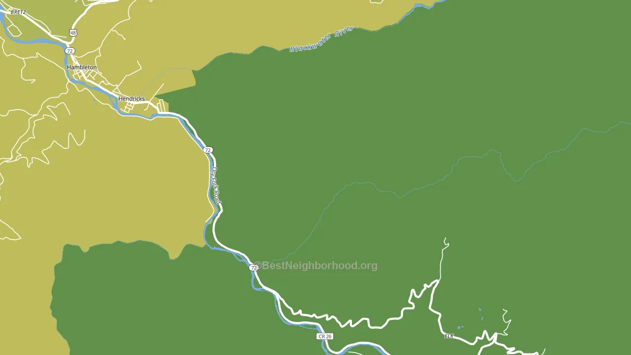 Hendricks, WV block-group voter-turnout map