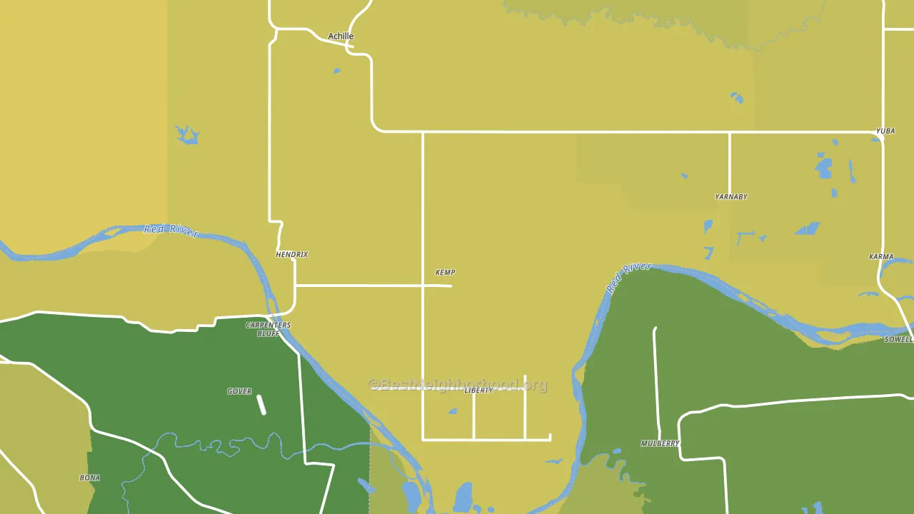 Hendrix, OK block-group voter-turnout map