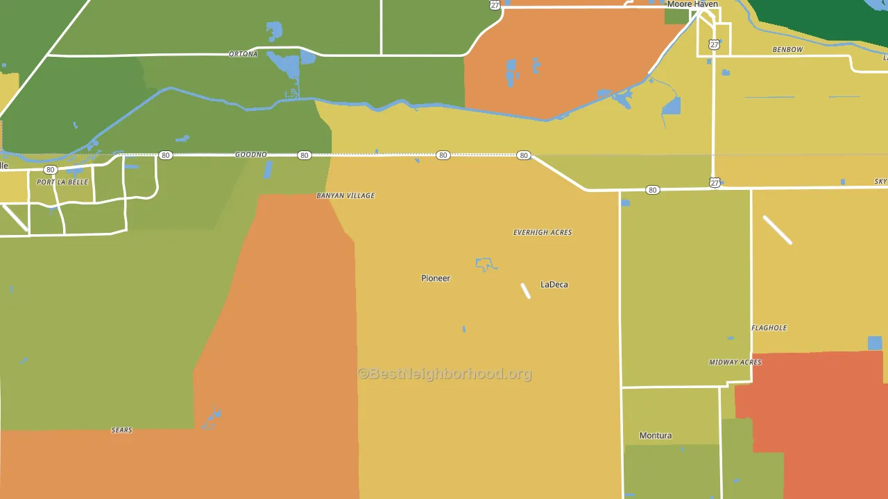 Hendry County, FL block-group voter-turnout map