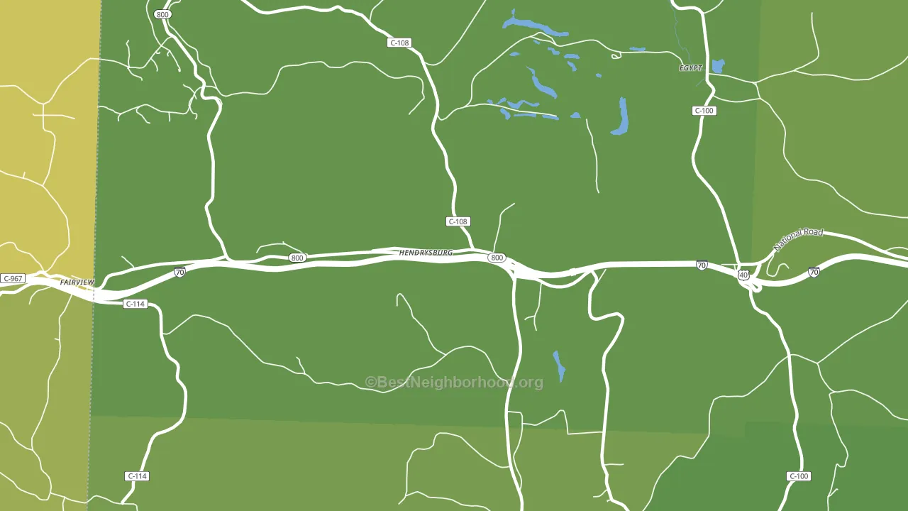 Hendrysburg, OH block-group voter-turnout map