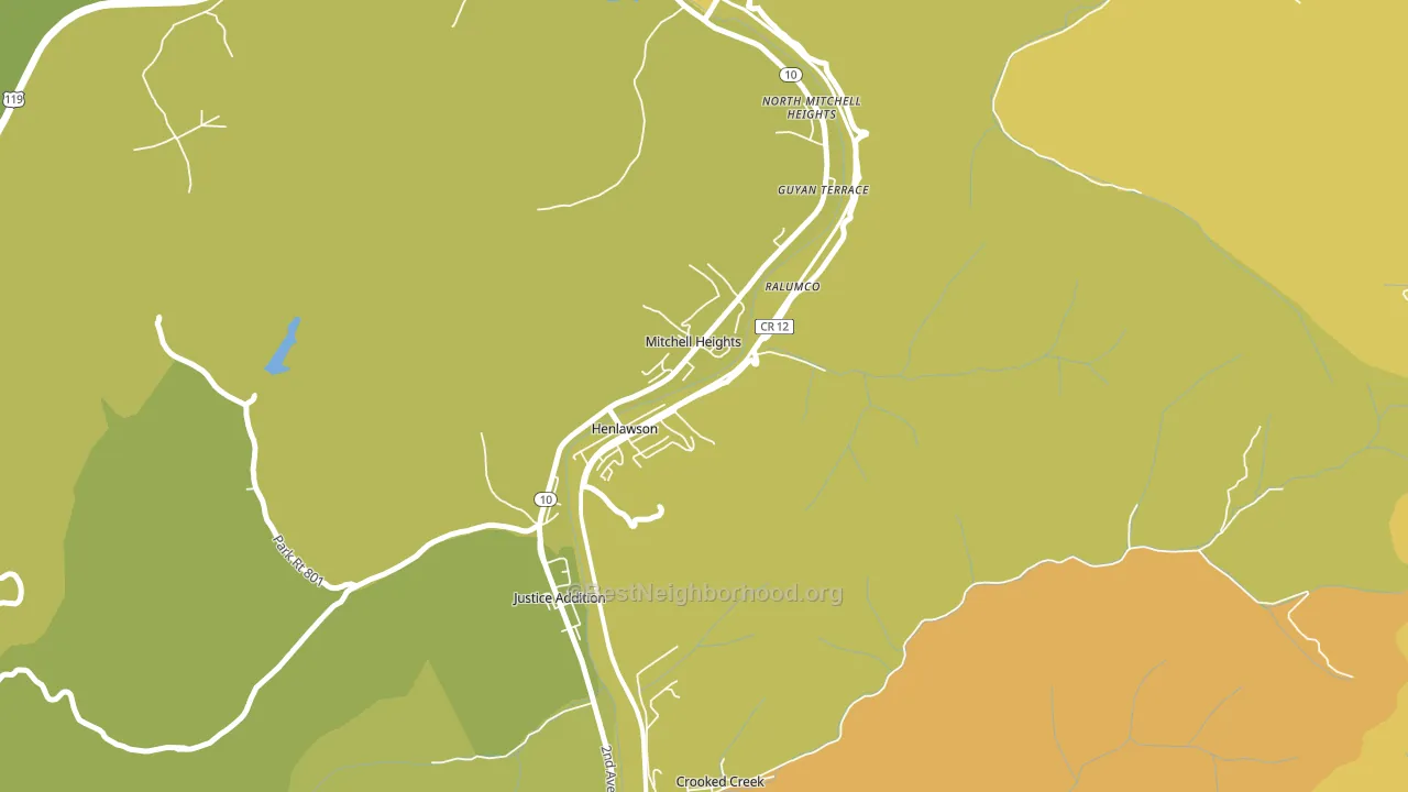 Henlawson, WV block-group voter-turnout map