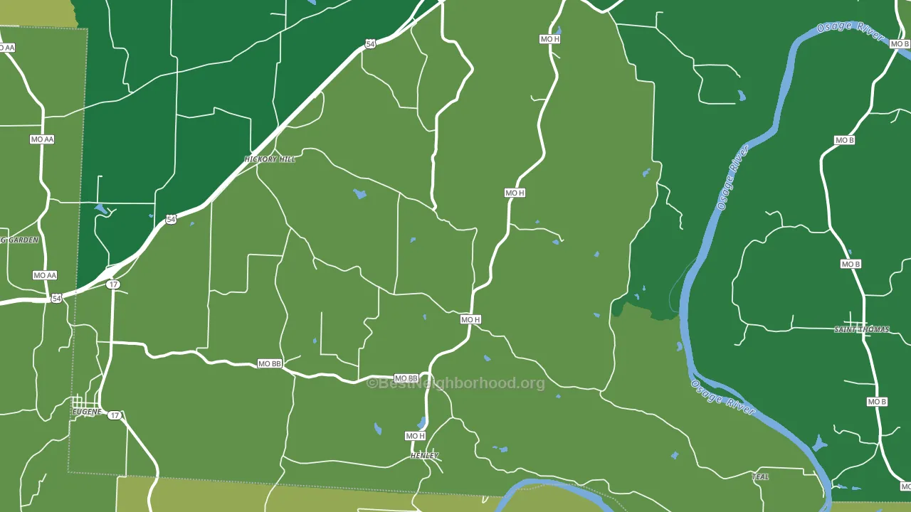 Henley, MO block-group voter-turnout map