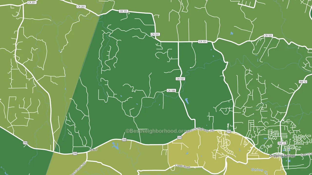 Henly, TX block-group voter-turnout map