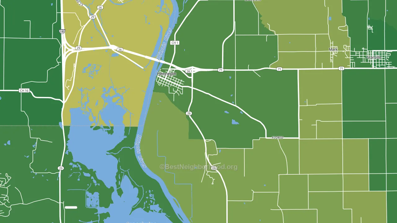 Hennepin, IL block-group voter-turnout map