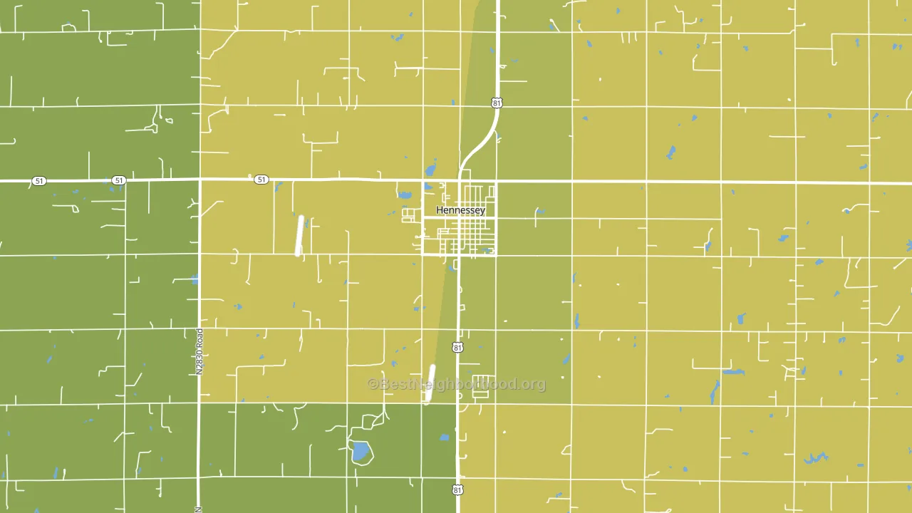 Hennessey, OK block-group voter-turnout map