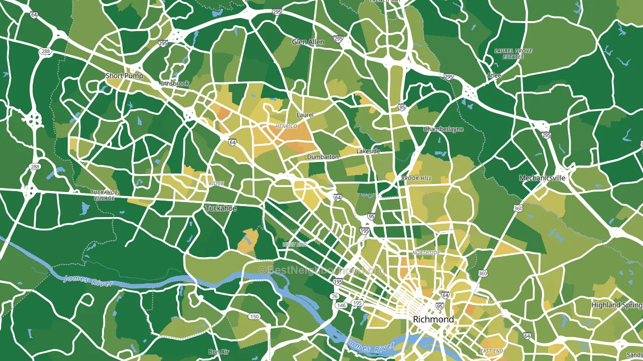 Henrico County, VA block-group voter-turnout map