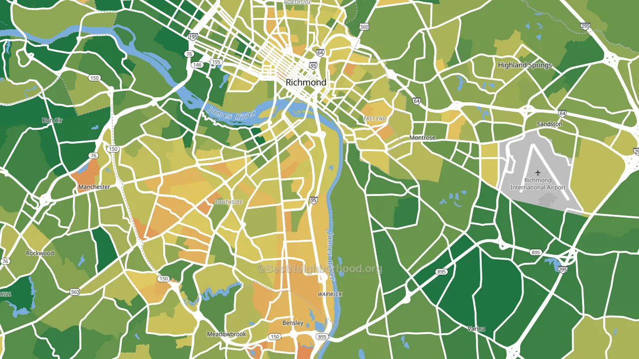 Henrico, VA block-group voter-turnout map