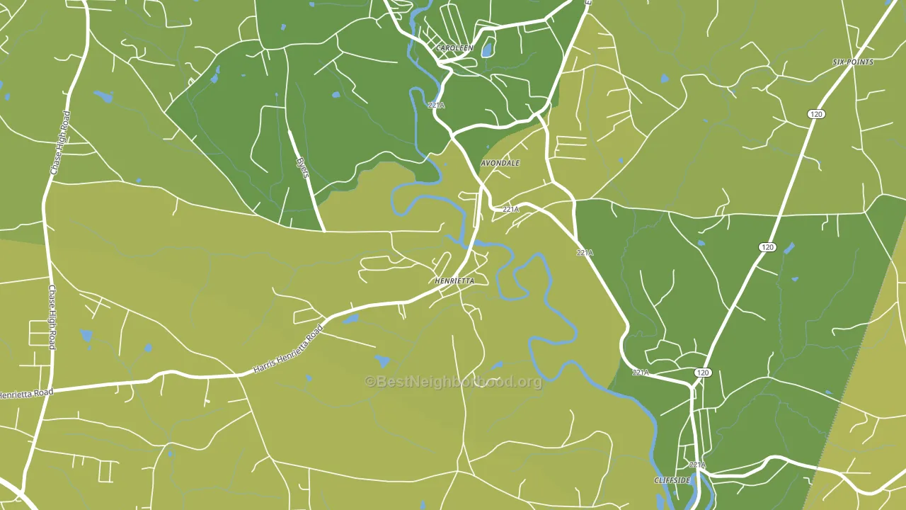 Henrietta, NC block-group voter-turnout map